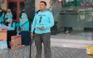 Kadin Sosial PMD Kep. Bangka Belitung, Budi  Utama memberikan sambutan berkenaan program PINTU BAHARI dan Podcast DINSOSMPMD